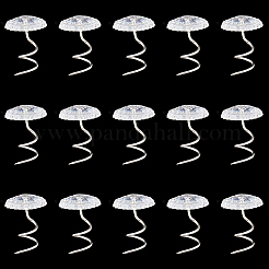 60 шт. прозрачные акриловые плоские круглые железные штифты-закрутки&nbsp;FIND-SP0004-66