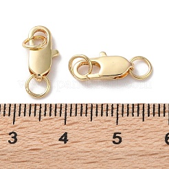 Crémaillère en laiton placage fermoirs pince de homard&nbsp;KK-F090-24LG-02