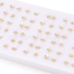 Серьги-гвоздики из латуни с микро-паве и прозрачным фианитом&nbsp;PEAR-N020-WX14