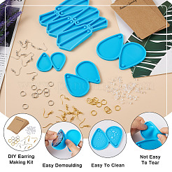 4шт 4 Молды для подвески в виде треугольника и капли из силикона&nbsp;DIY-BG0001-67