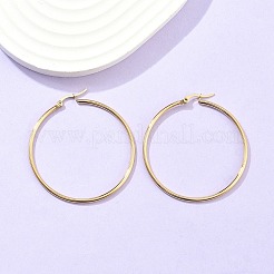 Серьги-кольца из нержавеющей стали 304 с ионным покрытием (IP) EJEW-N0016-11G-H