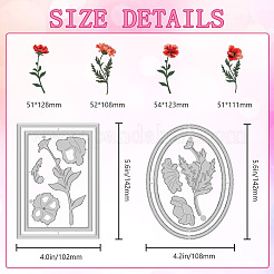 Stencil per fustelle in acciaio al carbonio rettangolari e ovali&nbsp;DIY-WH0309-3034