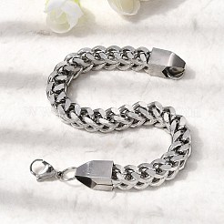 201 Edelstahl-Panzerkettenarmbänder für Herren&nbsp;STAS-T077-09P