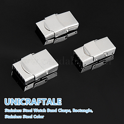 12 шт. 3 стиля застежек для часов из нержавеющей стали 201 STAS-UN0059-76