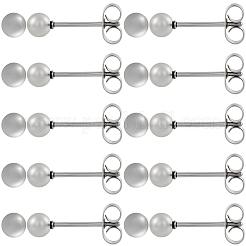 100 шт. круглые серьги-гвоздики из нержавеющей стали 304&nbsp;EJEW-BBC0002-05C-P