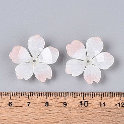 花のアクリルビーズキャップ  DIYのジュエリーには  ミスティローズ  28x28x8~10mm  穴：1.6mm&nbsp;X-SACR-T017-51B