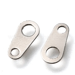 変色しない304ステンレススチールチェーンタブ  チェーン延長コネクター  ステンレス鋼色  8.5x4x0.5mm  穴：1.4~2mm&nbsp;STAS-Z034-01P-03