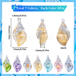 28 шт. 7-х цветные светящиеся прозрачные акриловые подвески&nbsp;TACR-SC0001-42