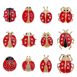 1 пакетик эмалевых булавок в виде божьей коровки&nbsp;JEWB-FH0002-56