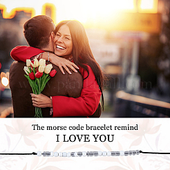 Наборы для самостоятельного изготовления браслетов из стеклянных бусин с азбукой Морзе&nbsp;DIY-DC0003-91