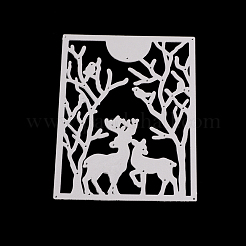 Le rectangle avec le renne de Noël / cadre de stern de découpage en acier au carbone meurt des pochoirs&nbsp;DIY-F032-02