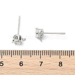 Фурнитура для сережек-гвоздиков из латуни с прозрачным кубическим цирконием&nbsp;XGR0102P-117P