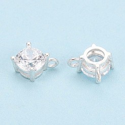 925 стерлингового серебра микро Pave прозрачные кубические циркониевые подвески STER-N017-17A-S