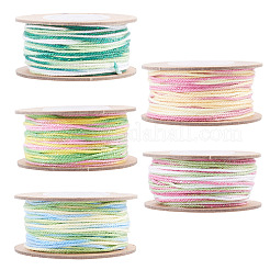 5 rollo de cordón de algodón macramé teñido en segmentos de 5 colores&nbsp;OCOR-TA0004-05D