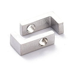 変色しにくい304ステンレススチールチャーム  アルファベット  ステンレス鋼色  文字L  8x4.5x3mm  穴：1.8mm&nbsp;STAS-K216-41L-P