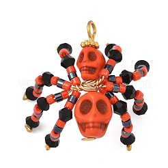 Anhänger aus gefärbtem synthetischem Türkis und Glasperlen mit Halloween-Motiv&nbsp;PALLOY-MZ00774-04