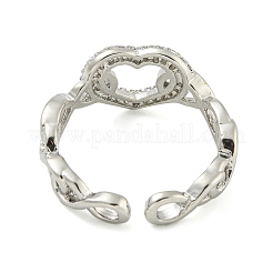 Кольца-манжеты с открытыми вставками из латуни с микропаве из прозрачного кубического циркония для женщин RJEW-M016-04P