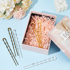 6 шт. 3 цвета латуни заколки для волос для женщин&nbsp;AJEW-GO0002-34