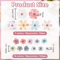 170 шт. 17 стиля шелковой ткани ручной работы цветок&nbsp;AJEW-PH0006-58