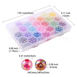 576шт 24 цвета прозрачные акриловые бусины&nbsp;MACR-YW0001-95
