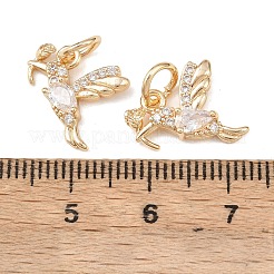 Латунные микропаве прозрачные подвески с фианитом KK-C142-07LG