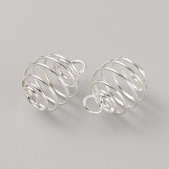 Pendenti con gabbia a spirale in acciaio inossidabile&nbsp;STAS-WH0016-57S