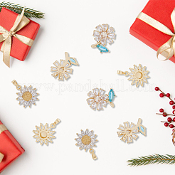 8шт 2 стиля латунные микропаве прозрачные подвески с кубическим цирконием&nbsp;KK-DC0003-41