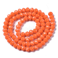 Chapelets de perles en verre opaque de couleur unie&nbsp;LS-EGLA-A034-P8mm-D20