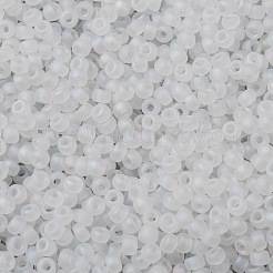 MIYUKIラウンドロカイユビーズ  日本製シードビーズ  8/0  （rr131f）マットクリスタル  8/0  3mm  穴：1.1mm  約19000~20500個/ポンド&nbsp;SEED-G008-RR0131FR