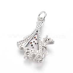 Colgante micropavé cubic zirconia de latón&nbsp;X-ZIRC-L085-15P
