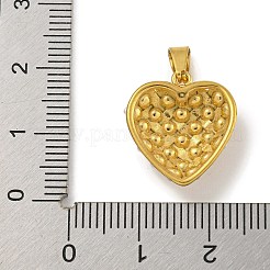 イオンプレーティング（IP）304ステンレスペンダント  ABSの模造パールと  ゴールドカラー  ハート  17.5x16.5x5.5mm  穴：5x3mm&nbsp;STAS-U024-08G