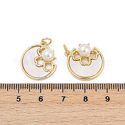 Подвески из латуни из натуральных ракушек&nbsp;KK-U058-05G