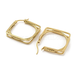 女性用304ステンレススチールイヤリング  菱形  ゴールドカラー  35.5x5.5mm&nbsp;EJEW-E305-17G-02