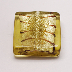 Perline murano con foglia argento fatto a mano&nbsp;FOIL-S002-M