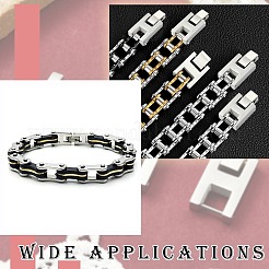 3 шт. 3 стиля прямоугольных застежек для часов из нержавеющей стали&nbsp;STAS-CJ0003-30