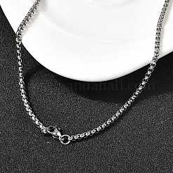 Ожерелья из цепочек-коробок из нержавеющей стали 201 толщиной 3 мм NJEW-C097-02P