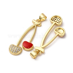 Латунные микро проложить кубического циркония подвески&nbsp;KK-D390-18G-02