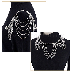 1 шт. полиэстер и стразы сексуальный плечевой бюстгальтер цепочка для тела&nbsp;AJEW-WR0002-65