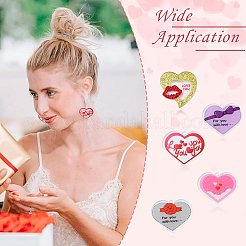 Наборы для изготовления акриловых сережек-подвесок в форме сердца ко дню святого валентина своими руками&nbsp;DIY-YW0012-58