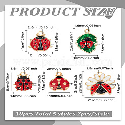 10шт 5 стиля подвески из сплава с эмалью&nbsp;ENAM-LP0002-61