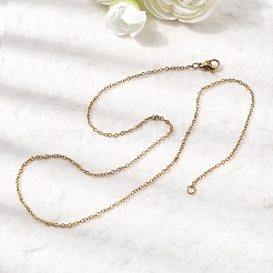 304ステンレススチールアズキチェーンネックレス  カニカン付き  ゴールドカラー  17.7インチ（45cm）  1.5mm&nbsp;X-STAS-O053-11G