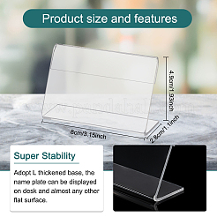 L-образный прозрачный акриловый держатель для табличек с наклоном назад ODIS-WH0002-35