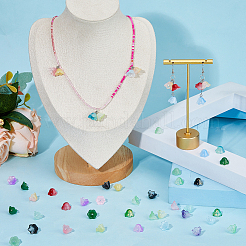 200шт 20 цвета стеклянные градиентные колпачки для бусин&nbsp;GLAA-HS0001-03