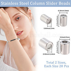 40 шт. 2 стиля 201 бусины из нержавеющей стали STAS-BBC0007-52