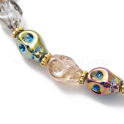 Браслеты из стеклянных черепов на Хэллоуин для женщин&nbsp;BJEW-JB12579