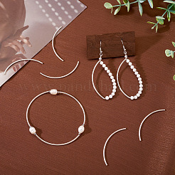 5 шт. 925 изогнутые трубчатые бусины из стерлингового серебра&nbsp;STER-TA0001-52