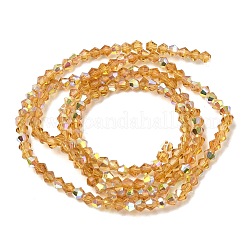 Ab color plateado cuentas de perlas de vidrio transparente&nbsp;GLAA-G127-01F