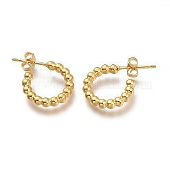 Серьги-полукольца из нержавеющей стали 304 EJEW-H100-11B-G