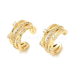 Orecchini da donna con polsino in ottone con micro pavé di zirconi cubici&nbsp;CU-CBAE7DF-23G