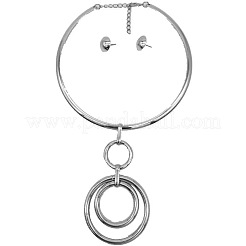 Комплект из ожерелья с подвеской из сплава и овальных серег-гвоздиков&nbsp;FS-WG5D92A-02